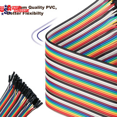 120Pcs Multicolored Dupont Wire 40Pin M/F, 40Pin M/M, 40Pin F/F Breadboard Jumpe