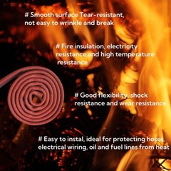 Φ4-100mm Silicone /Fibreglass Fire Sleeving HIGH TEMP Sleeve Insulating Hose Red