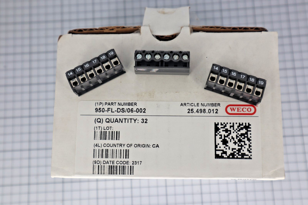 *Lot of 8* WECO 950-FL-DS/06-002 Terminal Block 6 Poles