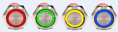 3pc GQ22mm self-locking self-resetting metal button with light, small
