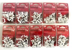 LOT OF 250 GARDNER BENDER WHITE 3/16″ LOW VOLTAGE STAPLES 10 PKS OF 25 PSW-1600