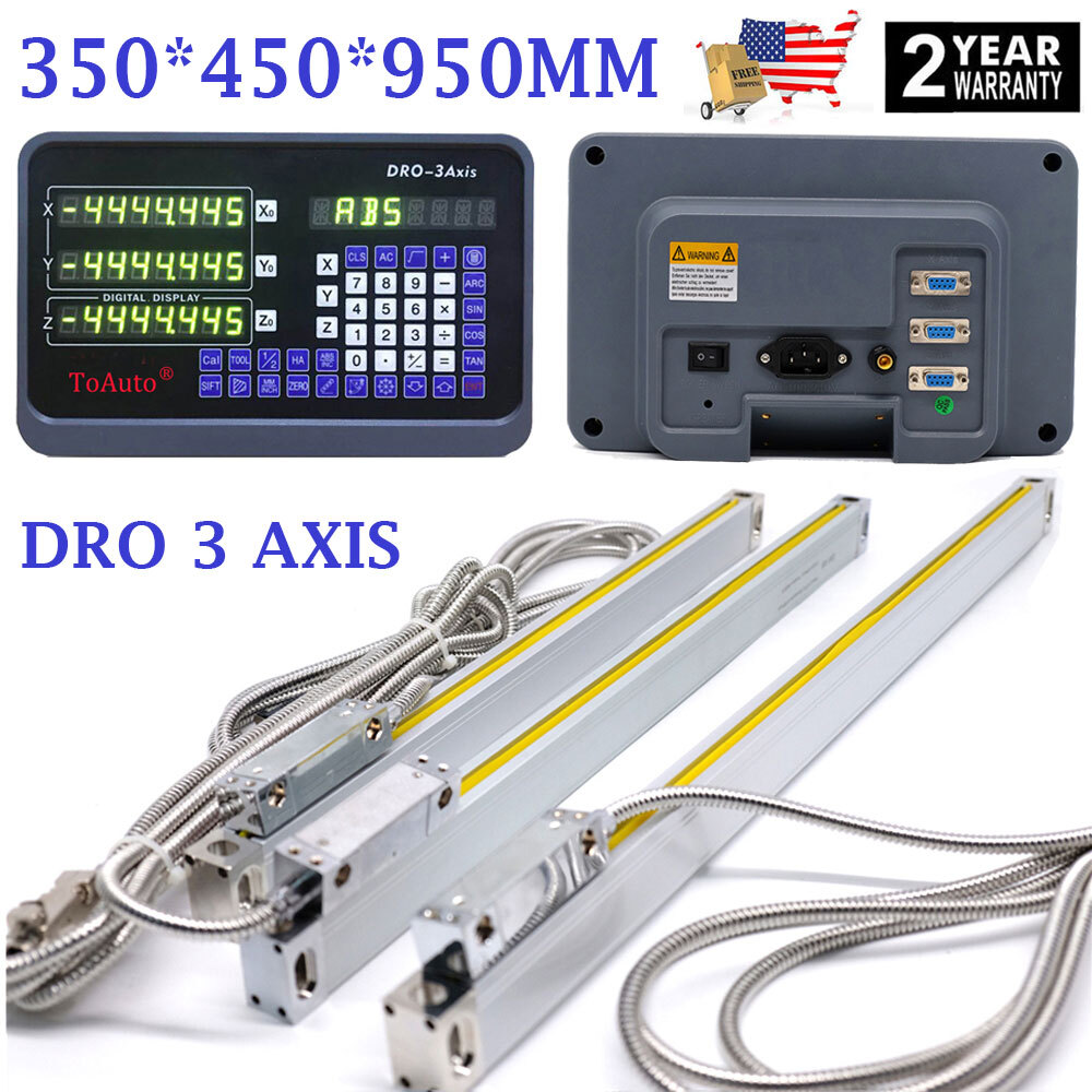 350*450*950mm Linear Scale + DRO 3 Axis Digital Readout Milling Machine Center