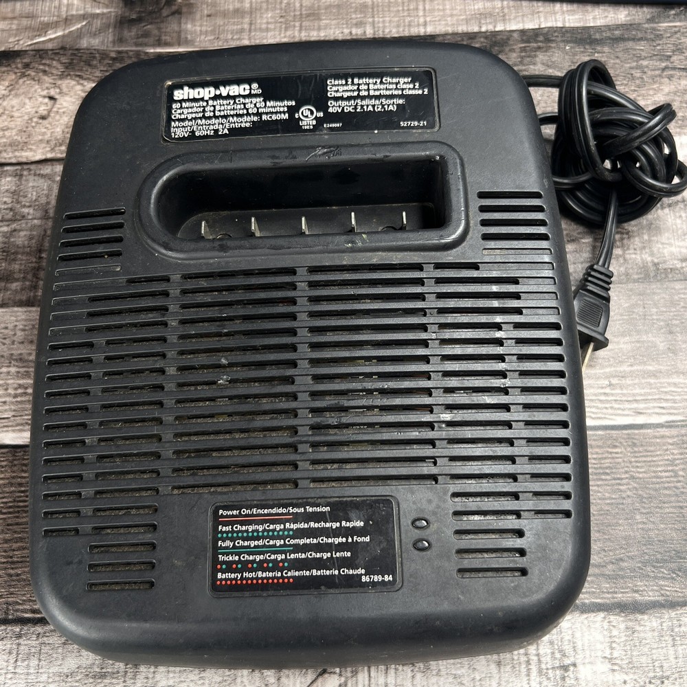Shopvac 40V 60 Minute Battery Charger- RC60M