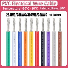 Electronic Wire Cable 26/28/30/32AWG Flexible Stranded Wire Cable PVC Insulated
