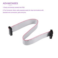 5 Pack Long 30CM 2.54MM Flat Ribbon Cable IDC 18 Pin Connector