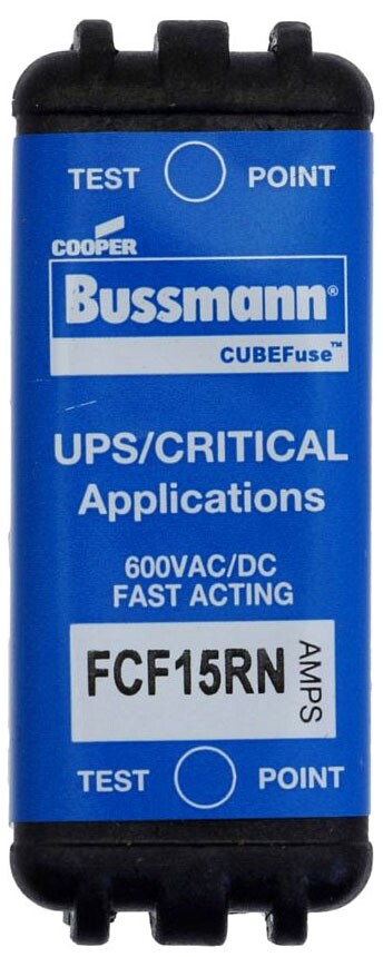 Bussmann FCF15RN, 600 V, 15 A, Class CF, Branch Circuit Fuse, CubeFuse, 1pc