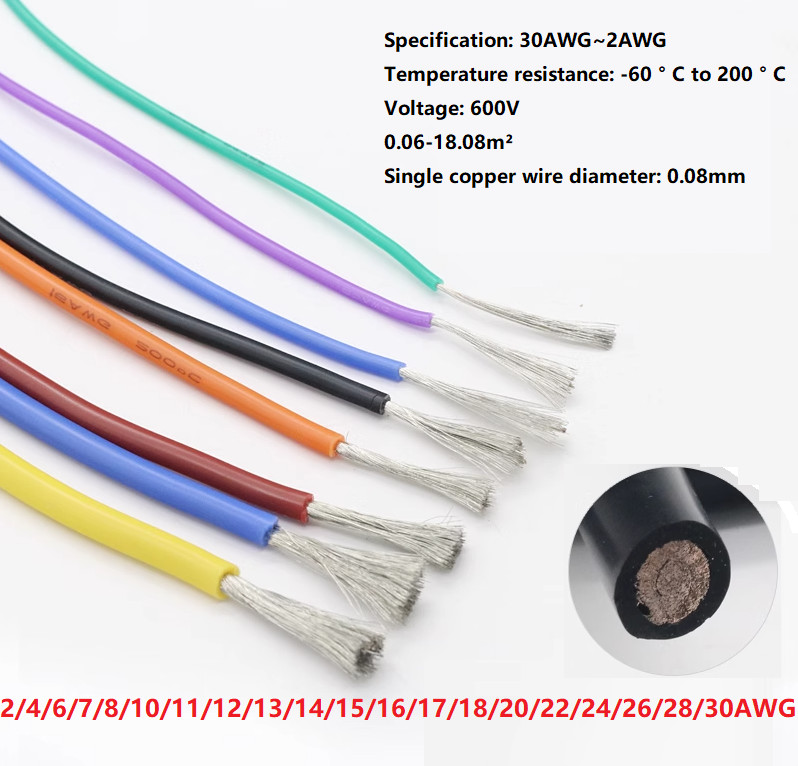 Flexible Silicone Wire Cable 2/4/6/7/8/10/11/12/13/14/15/16/17/18/20/22-30AWG