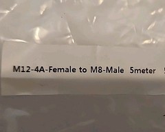 M12-4A-Female To M8-Male 5METER – Free Shipping