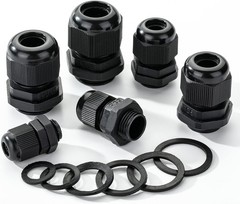 Bates- Nylon Cable Gland, 50 pcs, 3-16 mm Cable Gland Connectors, PG7, PG9, PG11