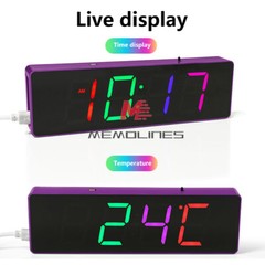 5V DIY Electronic Clock Kit LED Digital RGB Clock Time Temperature Date Display