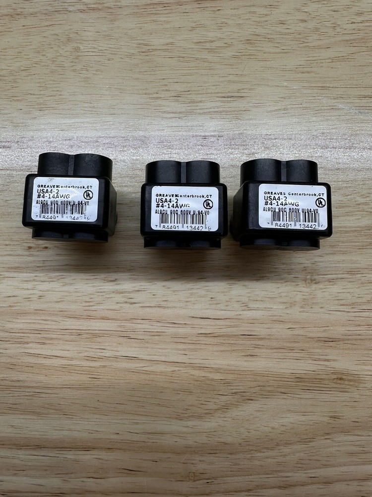 Greaves USA 4-2 Insulated Connectors Dual Rated CU9AL #4-14CU 600v 3 Pcs New