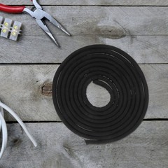 Black Polyester Cord Sleeve Easy Install Pet Proof Cable Protector for Home Use