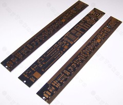 3x NEW 20cm Length Engineering Ruler for Electronic Design in Black/Gold Color