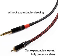 25 FT 1/2″ Black Red Expandable PET Wire Sleeving Sheathing Braided Loom Tubing