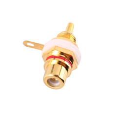 Black/Red Gold RCA Phono Audio Video Female Chassis Insulated Socket Panel Mount