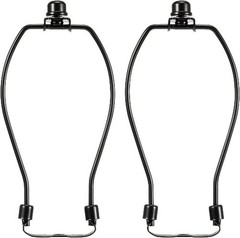 7 Inch Lamp Harp Kits Polish Black Finish 3/8 Inch Saddle Base Holes Light Duty