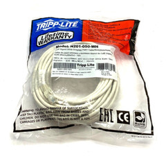 Tripp Lite N201-050-WH Cat6 Gigabit White Snagless Patch Cable RJ45 M to M 50ft