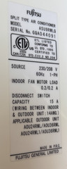 Fujitsu Air-Conditioning Indoor Units Model ASU112RWLQ & ASU9RWLQ For Parts