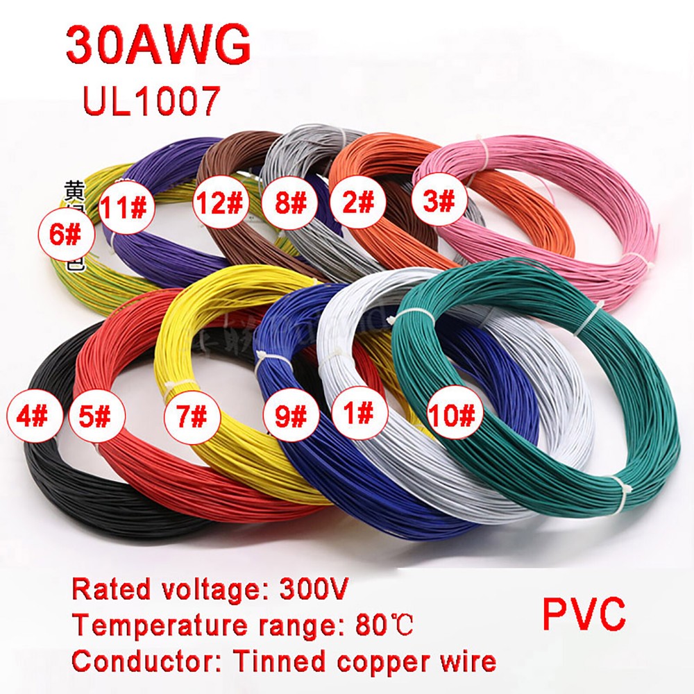 30AWG Flexible PVC Cable Stranded Wiring, Voltage 300V, Tinned Copper Wire