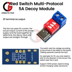 PD/QC Decoy Fast Charging Trigger Module Adjustable Voltage 5V9V12V20V Type-C 5A