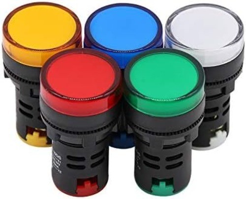 LED Indicator Light Green Yellow Red Blue White AC DC AD16 22D/S Mounting Hole