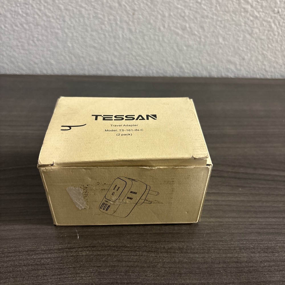 TESSAN US to India Plug Adapter 2 Pack Type D Travel Adapter 4 Outlets