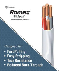 Southwire Solid Romex SIMpull CU NM-B W/G Wire 100-Ft 14/2