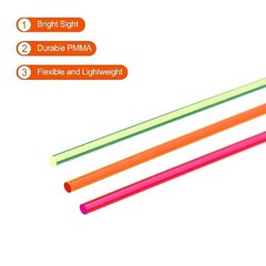 Fiber Optic Rods PMMA 1.5mmx15cm Sight Filament Red, Green, Orange 1 Set Pack 6