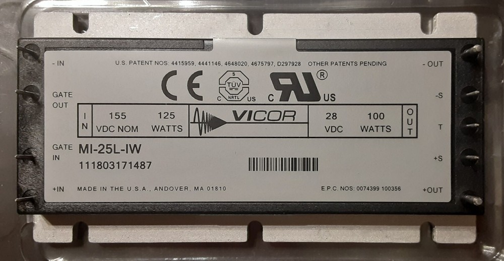 Vicor MI-25L-IW, Isolated DC to DC Converter. 155VDC to 28DC