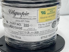 1000ft 18AWG 300V Copper Wire Olympic #355-0 Black