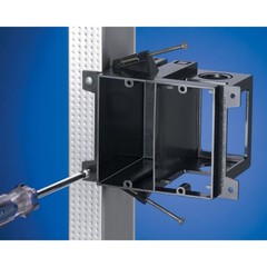 Arlington LVD2 2-Gang Power and Low Voltage Box for New Construction Black