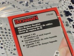 Buchanan 775103, IDEAL ND6286-2, Wire Marker Booklet, Legend 1-45, NEW SEALED!