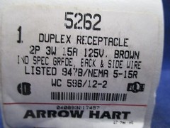 Arrow Hart 5262 Duplex Receptacle new