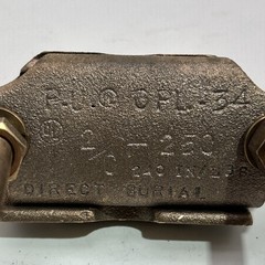 Ilsco GPL-34, 2″ IPS, 2/0 to 250 KCMIL, Bronze/Copper, U-Bolt Ground Clamp , 1pc