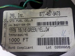 Approx. 800ft New IMS UTC Fuel Cells Wire, 600V, Green/Yellow, 3421184-ON