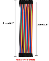 40Pcs 20 Cm (8 Inch) Female to Female Multicolored Dupont Wire Breadboard Jumper