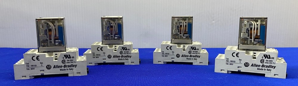 Allen Bradley 700-HN103 RELAY SOCKET BASE & 700-HC24Z24-4 ICE CUBE RELAY QTY 4