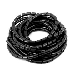 8mm Flexible Spiral Tube Cable Wire Wrap Computer Manage Cords Black 4 Meter