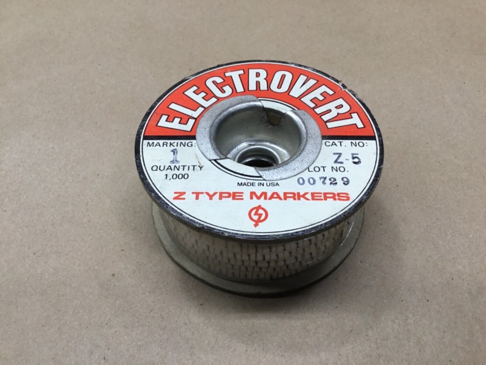 ELECTROVERT Z-5 Z TYPE MARKERS MARKING 1 1000 Count #21C22