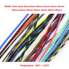 PET Nylon Braided Sleeve Tube 3 mm – 100 mm Width Car Audio Cable Wire Sleeving