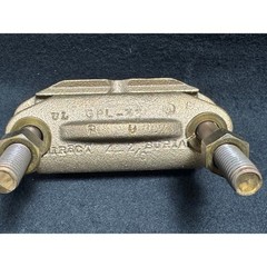 Qty 1 – NOS GPL-33 / 2″ IPS, 4 – 2/0 Bronze Copper U-Bolt Ground Clamp