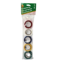 Vintage Duck Colored Vinyl Electrical Tape 3/4in X 12ft 5 Roll Multi Color Pack
