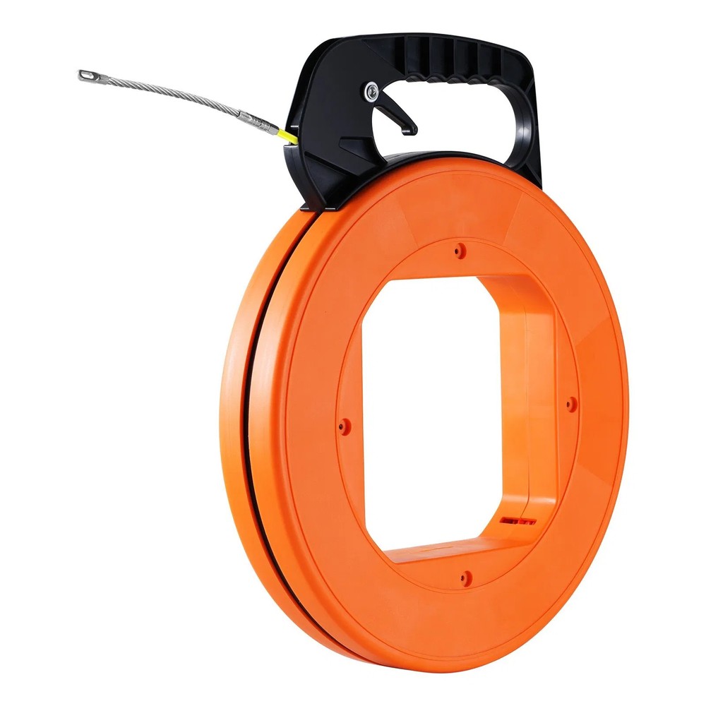 Fish Tape, 100 ft, 1/6-inch, Fiberglass Wire Puller with Optimized Housing and
