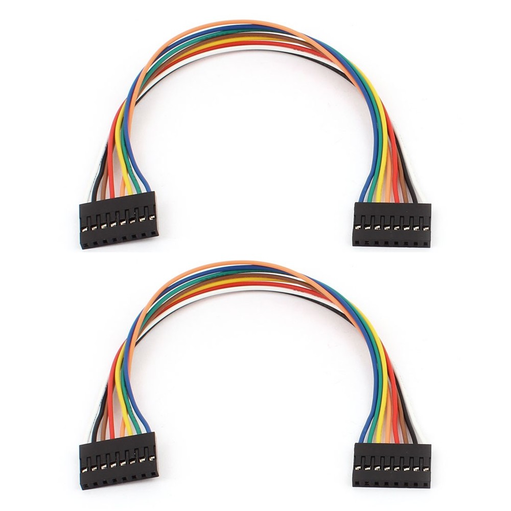 2 x Breadboard Jumper Wire 2.54mm Pitch 8 Pin F/F Female to Female 20cm