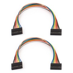 2 x Breadboard Jumper Wire 2.54mm Pitch 8 Pin F/F Female to Female 20cm