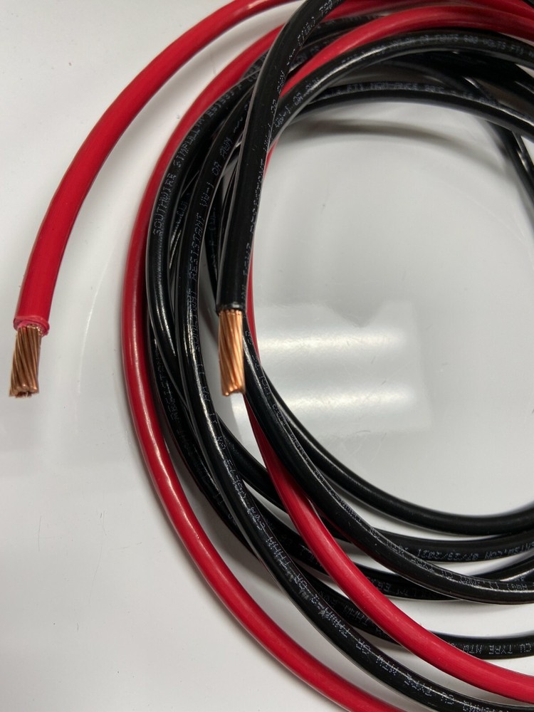THHN THWN 6 AWG GAUGE 75 BLACK, + 75 RED STRANDED COPPER BUILDING WIRE