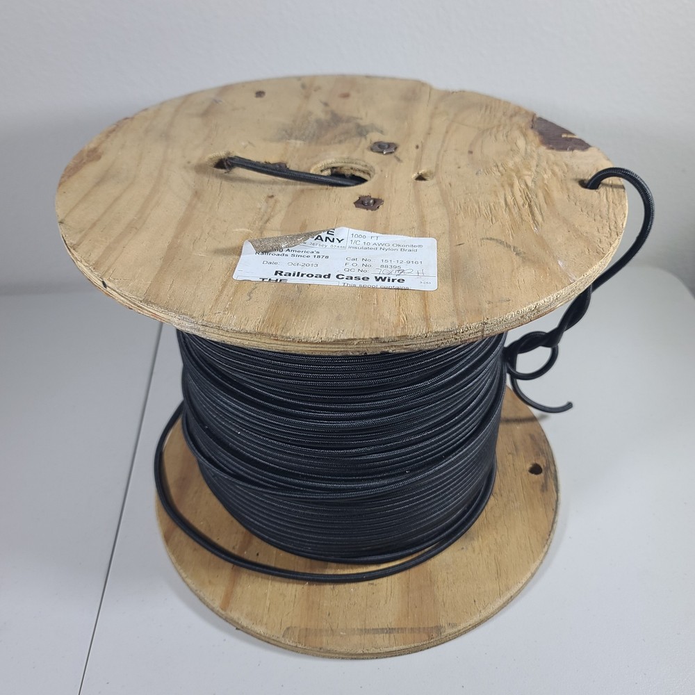 The Okonite Company 1/C 10 AWG Insulated Nylon Braid Railroad Case Wire **READ**