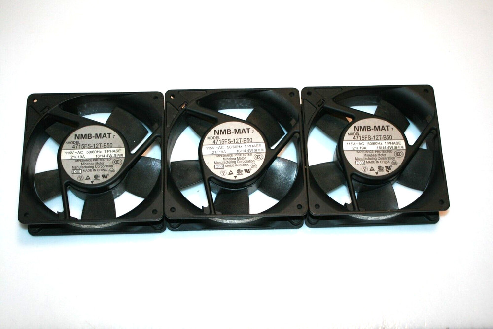 3 NMB Fan 4715FS-12T-B50 1 PH 115V 4W