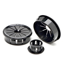 Round Nylon Grommets Wire Tidy Cable Hole Cover Caps Plugs Snap Security Black