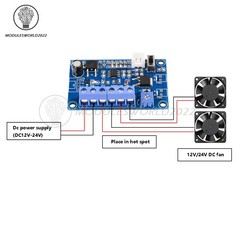 DC 12V 24V Fan Temperature Control Fan Speed Regulator Module PWM Speed Governor